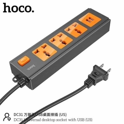 Picture of Hoco DC31 2USB 3AC 2500W Desktop Socket