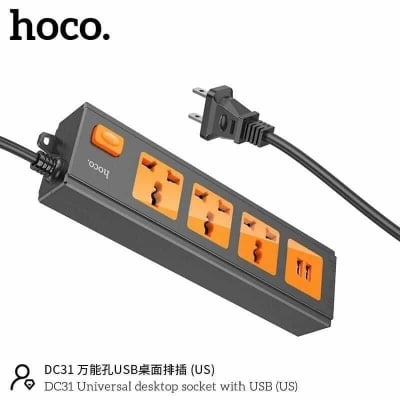 Picture of Hoco DC31 2USB 3AC 2500W Desktop Socket