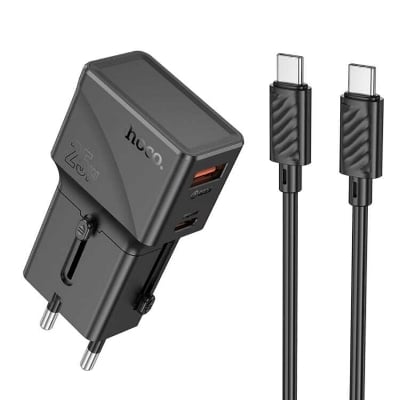 Picture of Hoco AC24 Mini PD25W QC3.0 Universal Travel Charger with Type-C to Type-C Cable