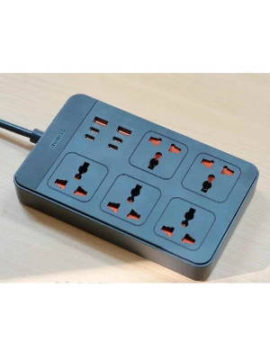 Picture of Remax RP-U195 Power Strip Adapter 2A+4C+5 Sockets 2500W+30W Wire Length 1.5m (EU Plug)