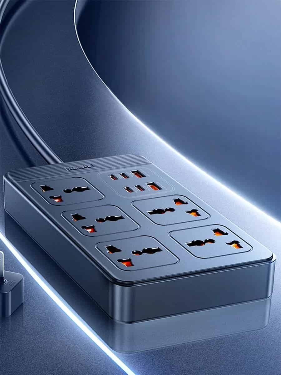 Picture of Remax RP-U195 Power Strip Adapter 2A+4C+5 Sockets 2500W+30W Wire Length 1.5m (EU Plug)