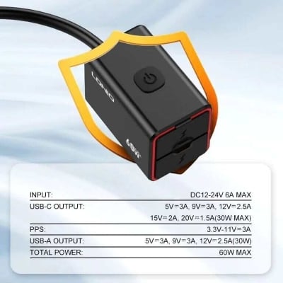 Picture of Ldnio C108 60W Motorcycle Fast Charger