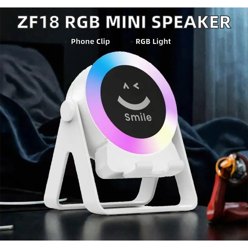 Picture of ZF18 Smile Bracket RGB Bluetooth 5.3 Wireless Speaker with Phone Stand – Multicolor