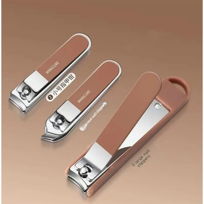 Picture of 7-Piece Portable Stainless Steel Manicure & Pedicure Nail Clipper Set – Brown
