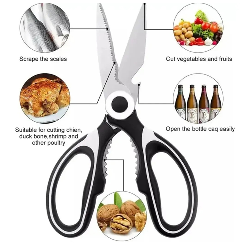 Picture of Multifunctional Kitchen Scissors for Meat, Poultry, Fish & Vegetables – Black