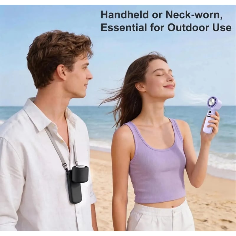 Picture of Mini Portable Turbo Rechargeable Handheld Folding Fan – Multicolor