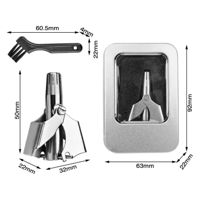 Picture of Stainless Steel Manual Nose Hair Trimmer, Washable & Portable – Silver