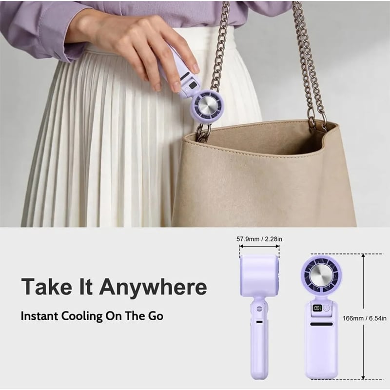 Picture of Mini Portable Turbo Rechargeable Handheld Folding Fan – Multicolor