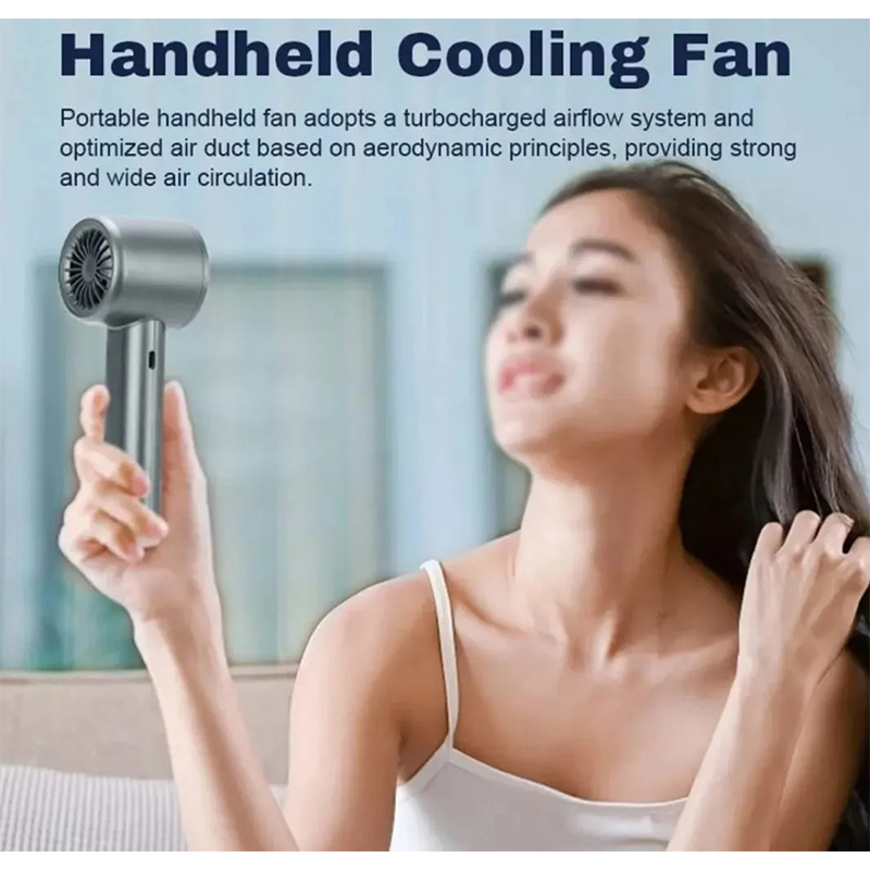 Picture of 120-Speed Portable Mini Handheld Fan with Display, USB Rechargeable – Multicolor