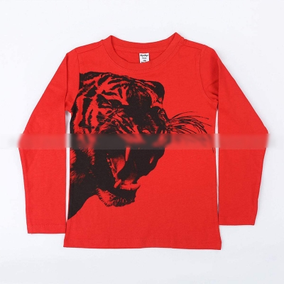 Picture of Boys' Red Full-Sleeve Cotton T-Shirt