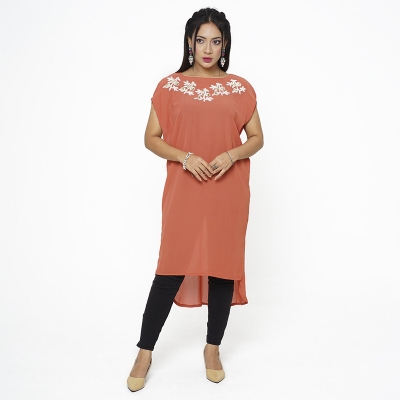 Picture of Women's Stitched Sleeveless Western Kurti Dress