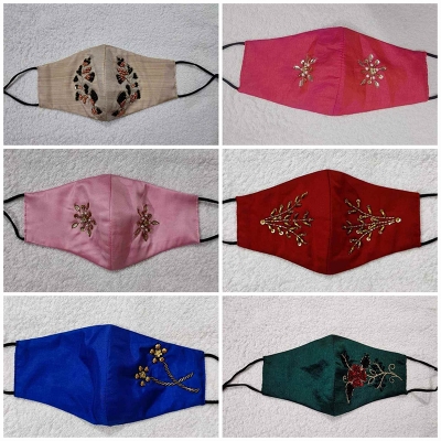 Picture of Women's 3-Layer Karchupi Work Face Masks with Adjustable Fit – 6 Pieces
