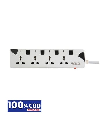 Picture of Click Safe Extension Socket 4 SKT, 2 Pin, 3 Yard 