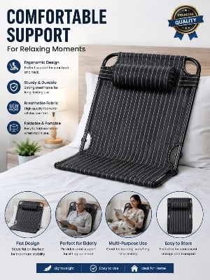 Picture of Premium Adjustable Hospital Bed Back Rest 5-Position Foldable Patient Support
