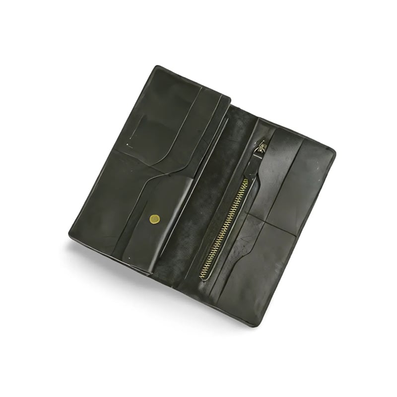 Picture of Men’s Long Leather Wallet - Premium wallet with Card Holders, Cash Compartment, and Zipper Coin Pocket - Black - One Size