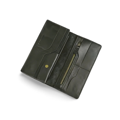Picture of Men’s Long Leather Wallet - Premium wallet with Card Holders, Cash Compartment, and Zipper Coin Pocket - Black - One Size