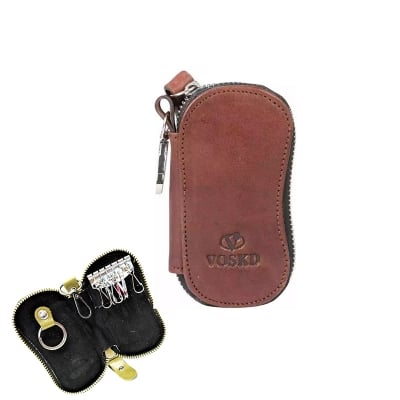 Picture of Leather Key Ring Folder Wallet Or Money Bag Type Key Holder/Box-Black - Key Ring - Key Ring - Key Ring - Key Ring 16 Ratings - Chocolate - One Size