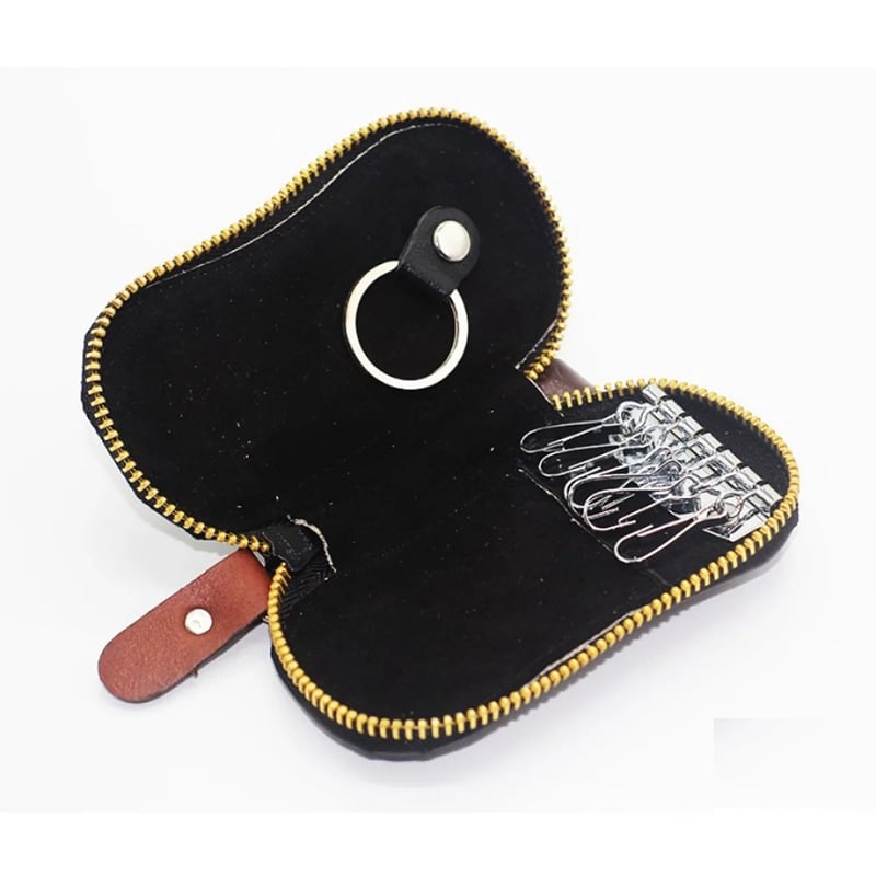 Picture of Leather Key Ring Folder Wallet Or Money Bag Type Key Holder/Box-Black - Key Ring - Key Ring - Key Ring - Key Ring 16 Ratings - Chocolate - One Size