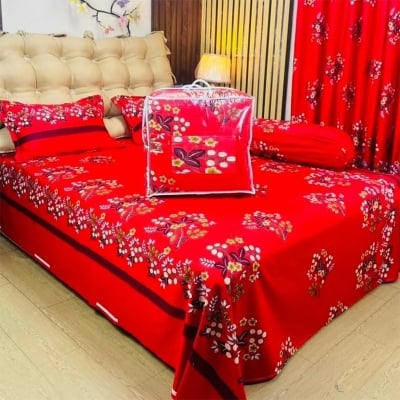 Picture of Zar'rah Shop Luxurious Twill Cotton Bedsheet With Comforter – Premium 5 Piece Set