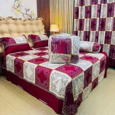 Picture of Zar'rah Shop Luxurious Twill Cotton Bedsheet With Comforter – Premium 5 Piece Set