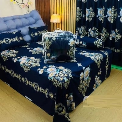 Picture of Zar'rah Shop Luxurious Twill Cotton Bedsheet With Comforter – Premium 5 Piece Set