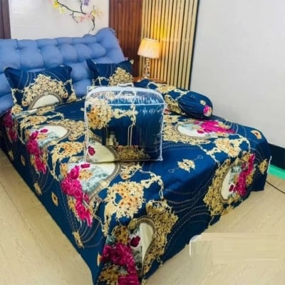 Picture of Zar'rah Shop Luxurious Twill Cotton Bedsheet With Comforter – Premium 5 Piece Set