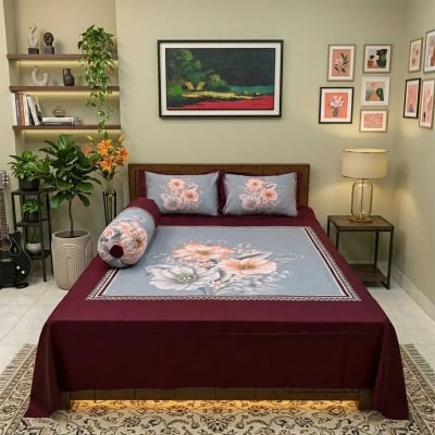 Picture of Zar'rah Shop Luxury King Size Bed Sheet With Matching Pillow Covers (4-Piece Set)