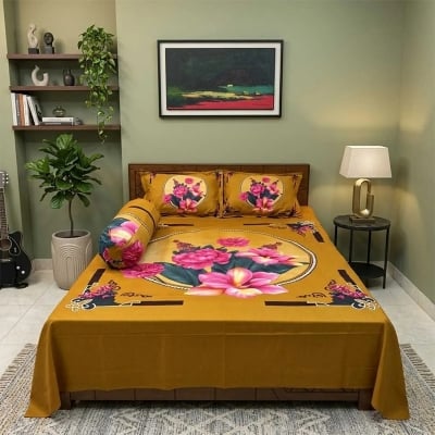 Picture of Zar'rah Shop Luxury King Size Bed Sheet With Matching Pillow Covers (4-Piece Set)
