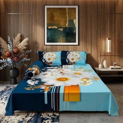 Picture of Zar'rah Shop Luxury King Size Bed Sheet With Matching Pillow Covers (4-Piece Set)