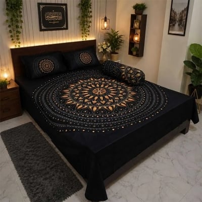 Picture of Zar'rah Shop Luxury King Size Bed Sheet With Matching Pillow Covers (4-Piece Set)