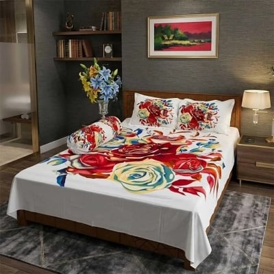 Picture of Zar'rah Shop Luxury King Size Bed Sheet With Matching Pillow Covers (4-Piece Set)