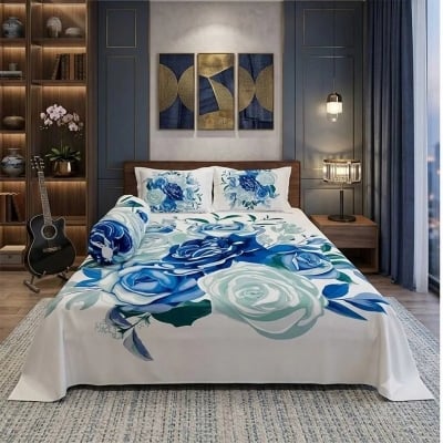 Picture of Zar'rah Shop Luxury King Size Bed Sheet With Matching Pillow Covers (4-Piece Set)