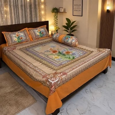 Picture of Zar'rah Shop Luxury King Size Bed Sheet With Matching Pillow Covers (4-Piece Set)