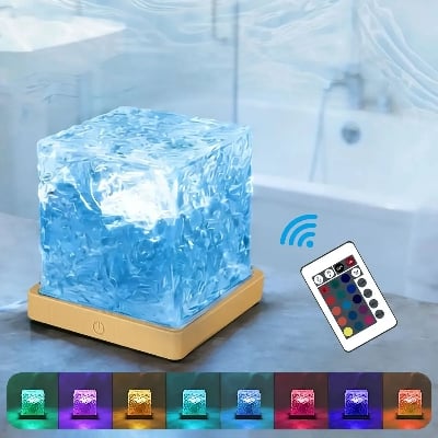Picture of  16 color Romance Dynamic Light Shadow Atmosphere Lights Rotating Water Ripple Lamp With Remote RGB