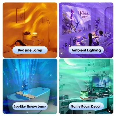 Picture of  16 color Romance Dynamic Light Shadow Atmosphere Lights Rotating Water Ripple Lamp With Remote RGB