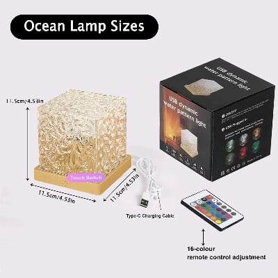Picture of  16 color Romance Dynamic Light Shadow Atmosphere Lights Rotating Water Ripple Lamp With Remote RGB