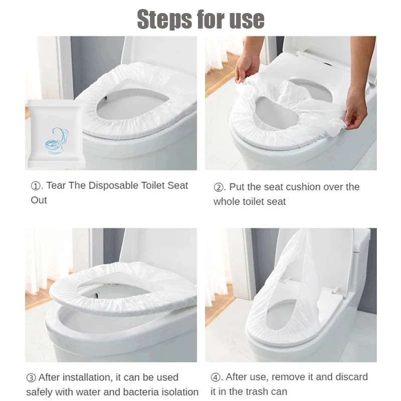 Picture of  10Pcs Disposable Toilet Seat Cover Waterproof Non-woven Travel Hotel Bathroom Protective Cover