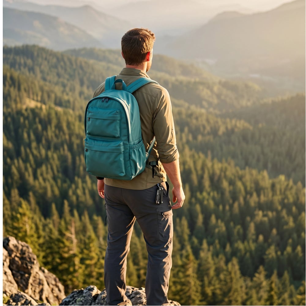 Picture of Simple Oxford Large Capacity Comter Backpack - Green