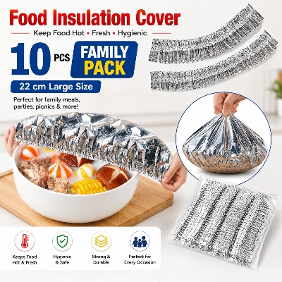 Picture of 10pcs Reusable Aluminum Foil Food Elastic Bowl Covers Fresh Keeping Food Containers Dish Covers