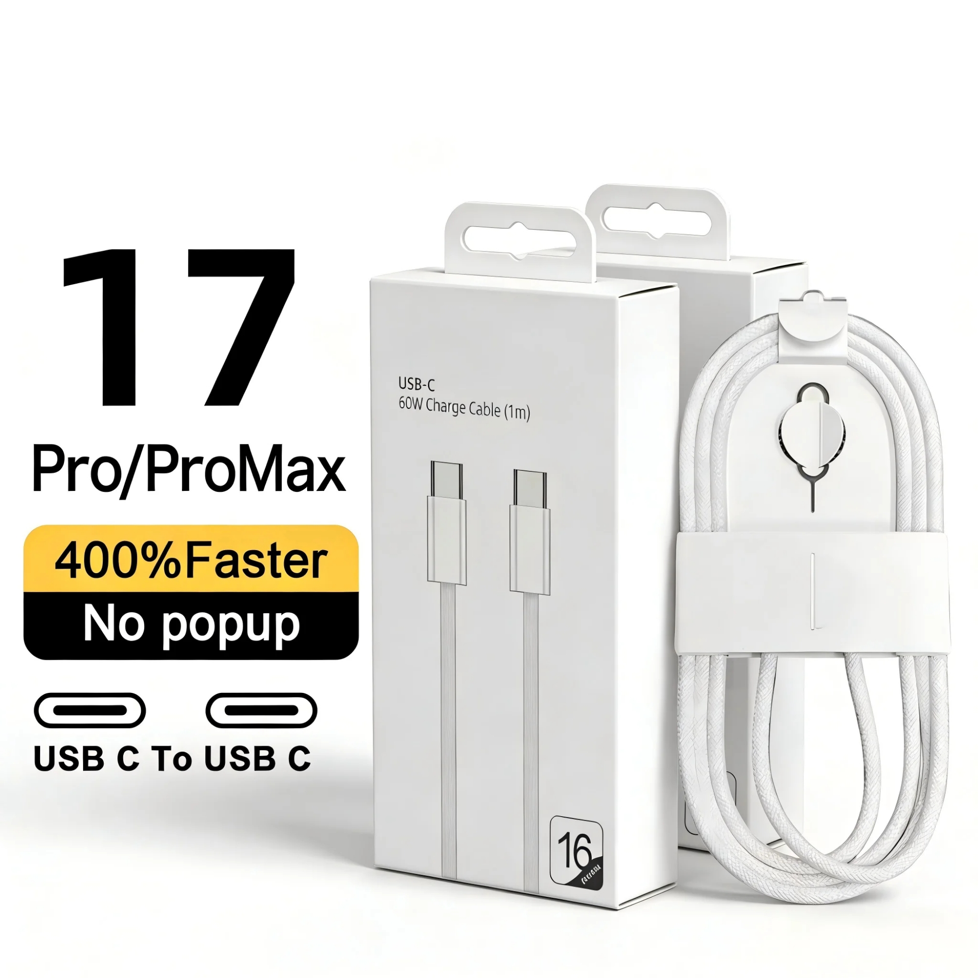 Picture of Original USB-C Cable For iPhone 16 Pro Max PD 60W Fast Charging Cable