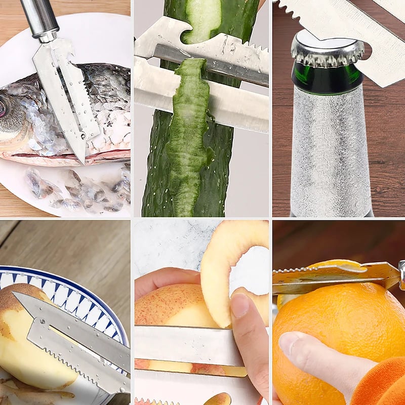 Picture of Multi-function Kitchen Knife, Stainless Steel, Fruit, Vegetable, Fishing Knife, Scale Peeler, Fashion