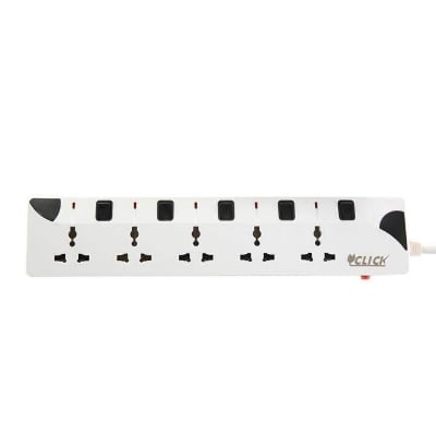 Picture of Click Multi Plug 5 Socket 2/3 Pin 5 meter Cable-White