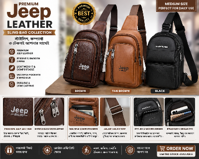 Picture of Premium Jeep Leather Boys Sling Bag-Multicolor