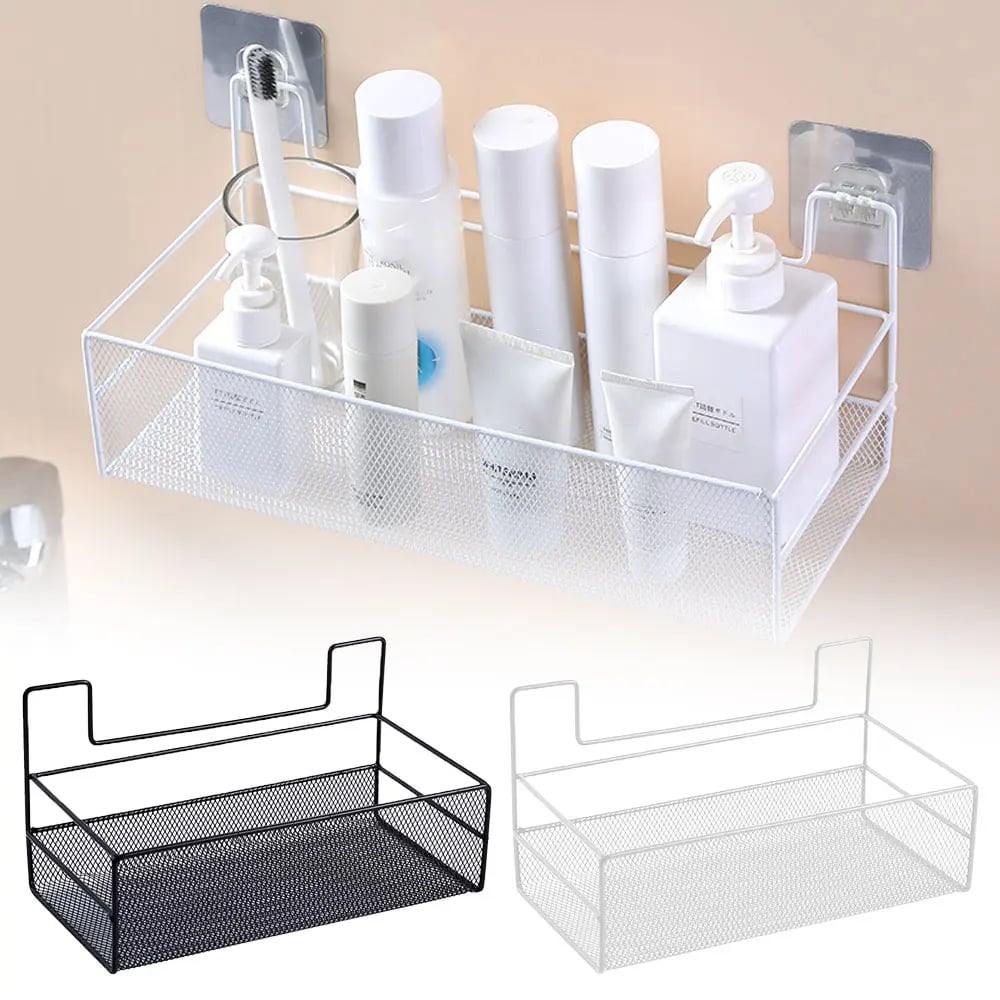 Picture of Metal Bathroom Wall Mounted Storage Rack – Shower Caddy Organizer Shelf