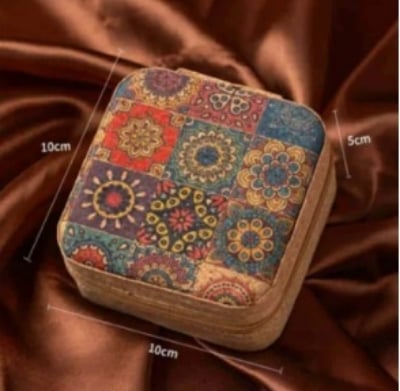 Picture of Retro Floral Print Portable Jewellery Storage Box
