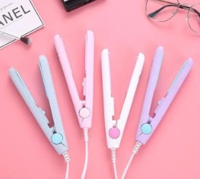 Picture of Ceramic Mini Hair straightener Iron ceramics Direction Styling Tools Hair curler Flat iron Bart Hair Straightener For Girls