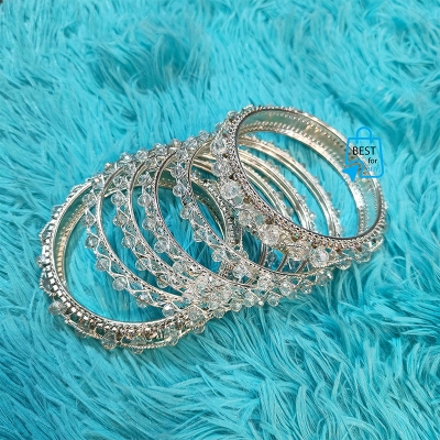 Picture of Stone & Bead Traditional Churi Bangles for Women – 6 Pieces