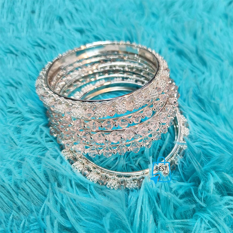 Picture of Stone & Bead Traditional Churi Bangles for Women – 6 Pieces