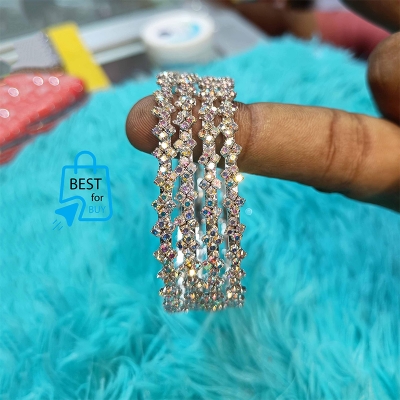 Picture of Exclusive Churi Bangle & Bracelet Set for Women – 2 Pieces-White