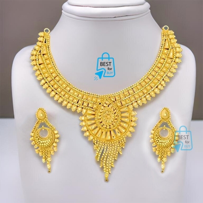 Picture of Gold-Plated Wedding Sita Har Necklace Jewellery Set for Women